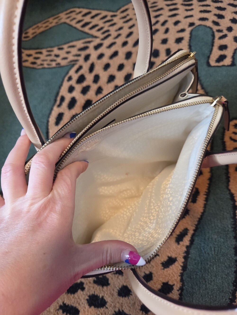 Kate Spade NEW YORK Cream Top Handle Bag with Gold Hardware